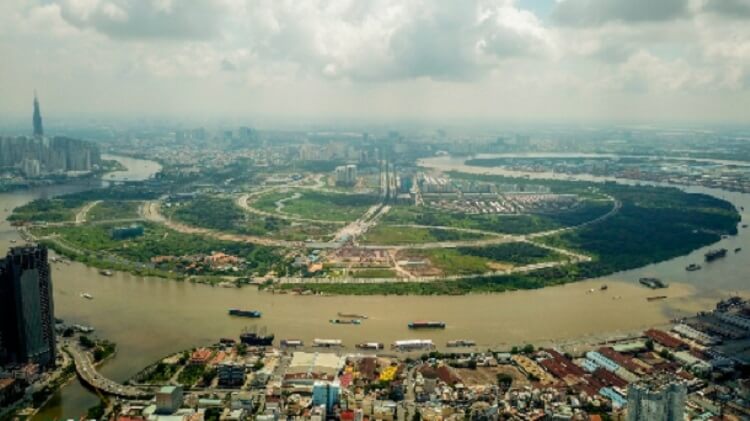 To&agrave;n cảnh Thủ Thi&ecirc;m nh&igrave;n từ quận 1 sang.